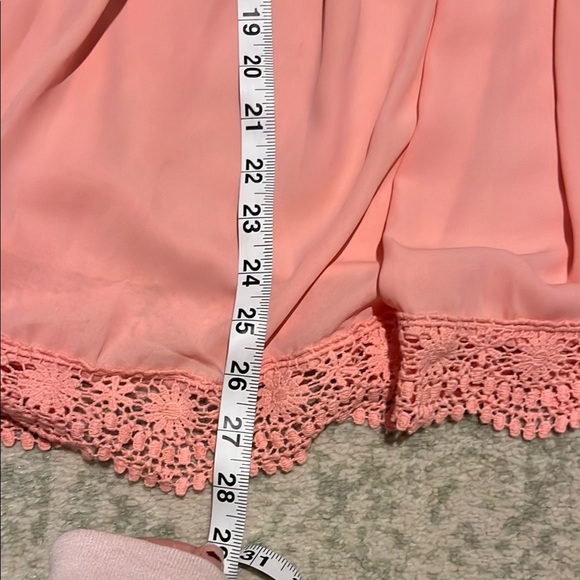 Darling Lace Trim Sleeveless Blouse in Coral - Picture 7 of 7
